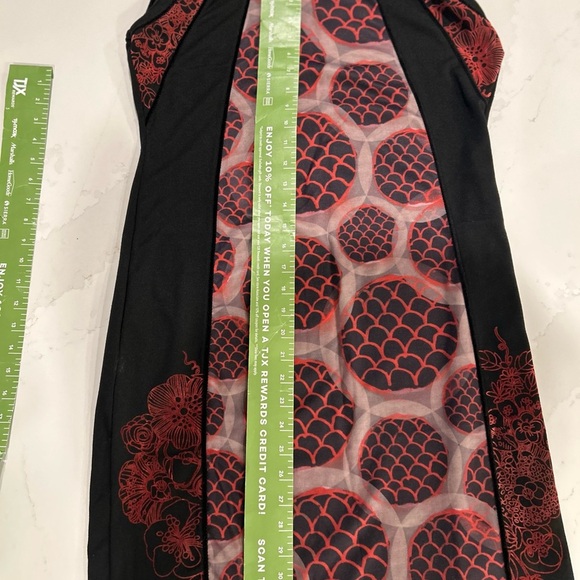 Vintage Red and Black Hexagonal Patterned Dress NWT XL - Picture 11 of 16